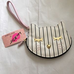 Betsey Johnson kitty wristlet NEW